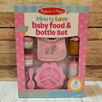 Melissa & Doug Mine to Love Baby Food and Bottle Set. 8 Piece. NEW.