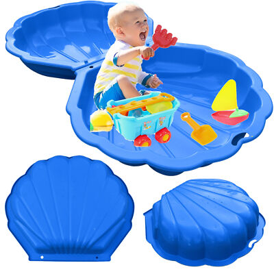 2-er Sandkasten |Sandbox|Sandmuschel|Wasser Planschbecken 108x88cm XXL Blau 