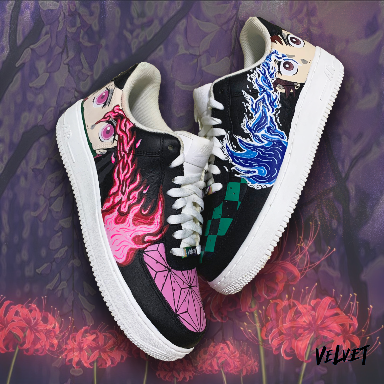 Nike Air Force 1 Custom Blaze Demon Slayer | eBay