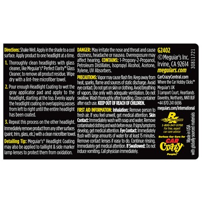 Meguiar's G2980 Heavy Duty Headlight Restoration Kit