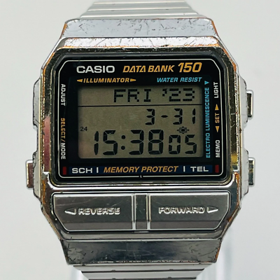 Casio Men's Silver Tone 25 Memory Calculator Databank Watch