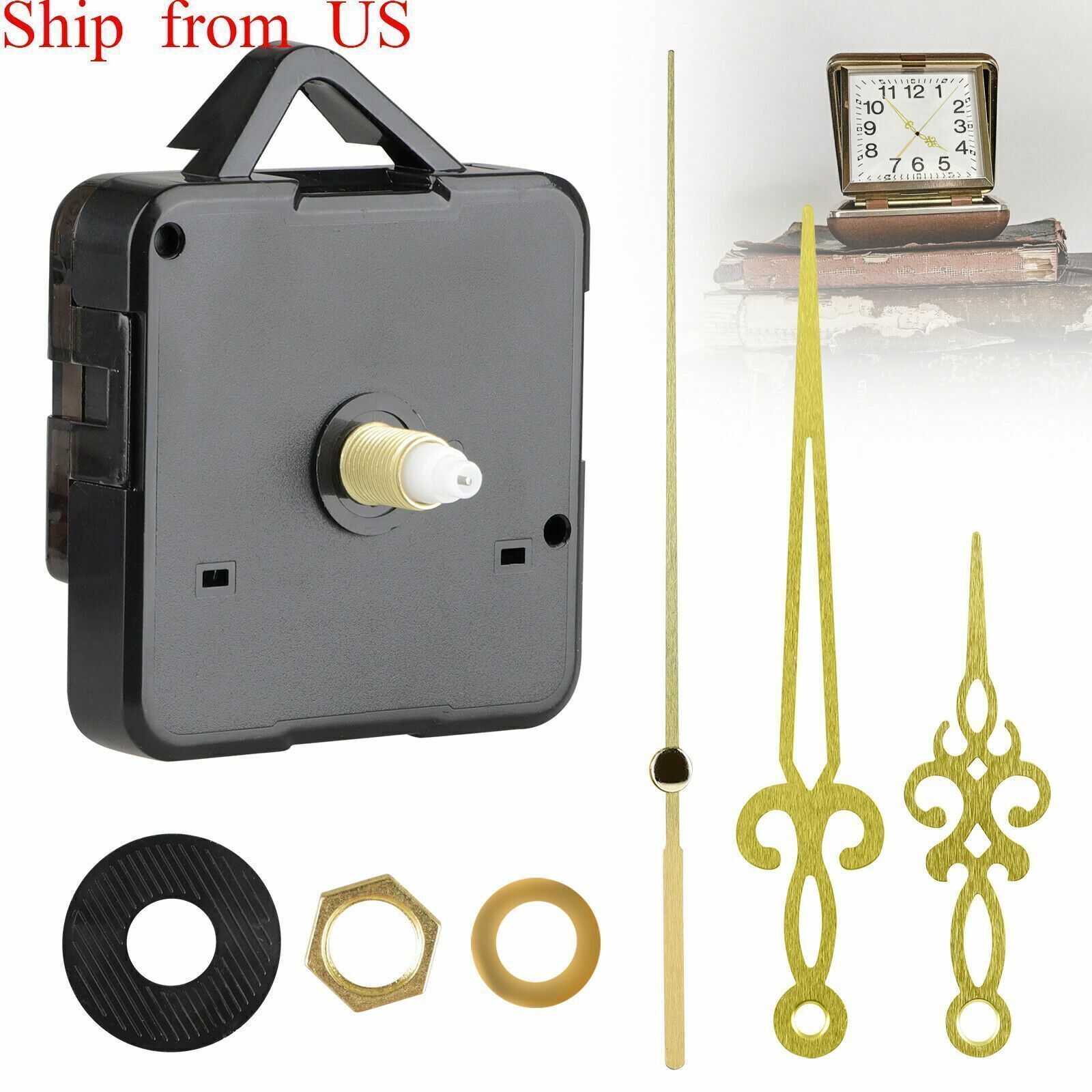 DIY Wall Quartz Clock Movement Mechanism Replacement Tool Parts Set Hands Gold