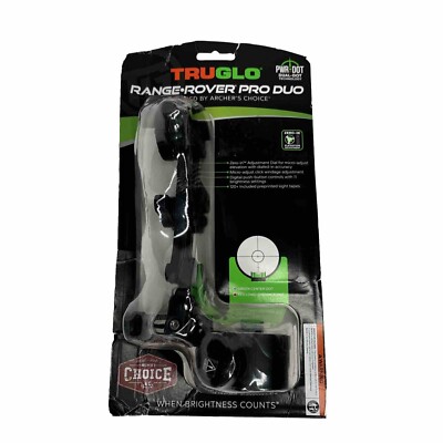 TRUGLO Archer's Choice Range Rover Pro Duo Bow Sight - Black See Pictures New