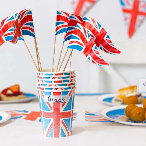 Best Of British Union Jack Paper Cups 9oz Disposable Party Cups