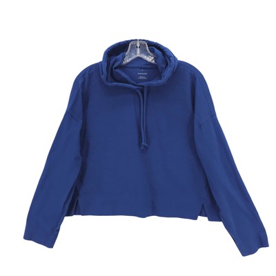 EVERLANE Women's Organic Cotton Track Hoody Blue Crop Boxy Oversized Size MEDIUM