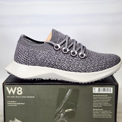 Size 8 - Allbirds Tree Dasher 2 - Womens - Medium Grey / Light Grey