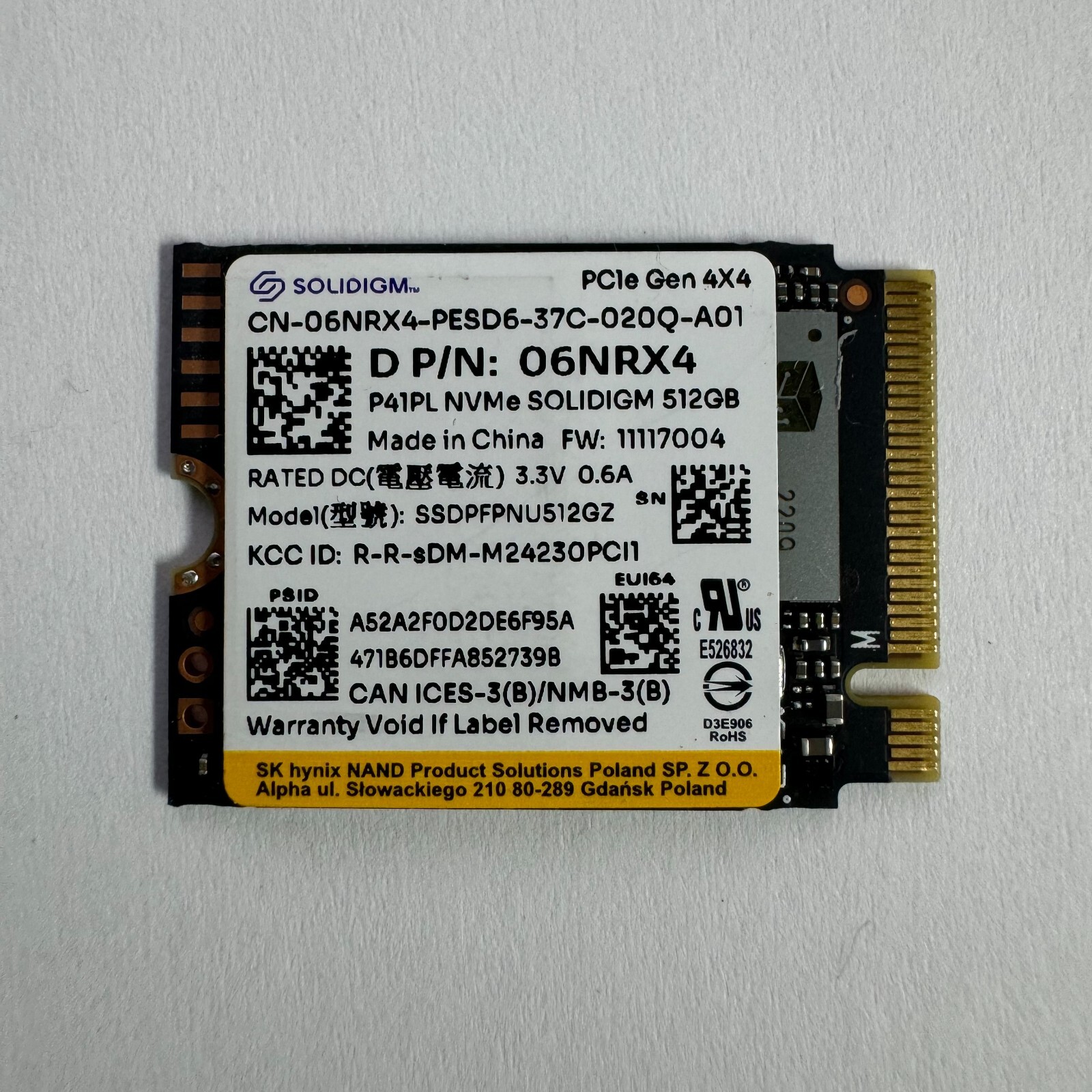 SOLIDIGM P41PL 512gb 2230 M.2 NVMe SSD Gen4X4(SSDPFPNU512GZ) SOLIDIGM P41PL 512gb 2230 M.2 NVMe SSD Gen4X4(SSDPFPNU512GZ)