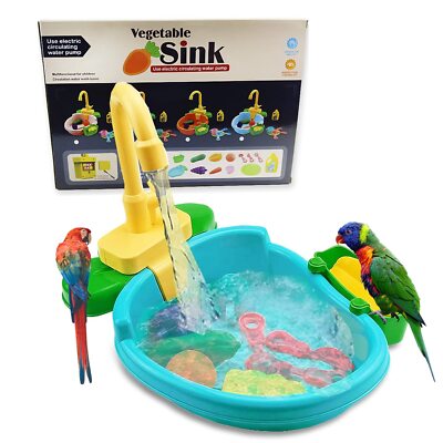 Parrot Shower Bird Bathtub Automatic 13.7*9.4*3.2inch Green