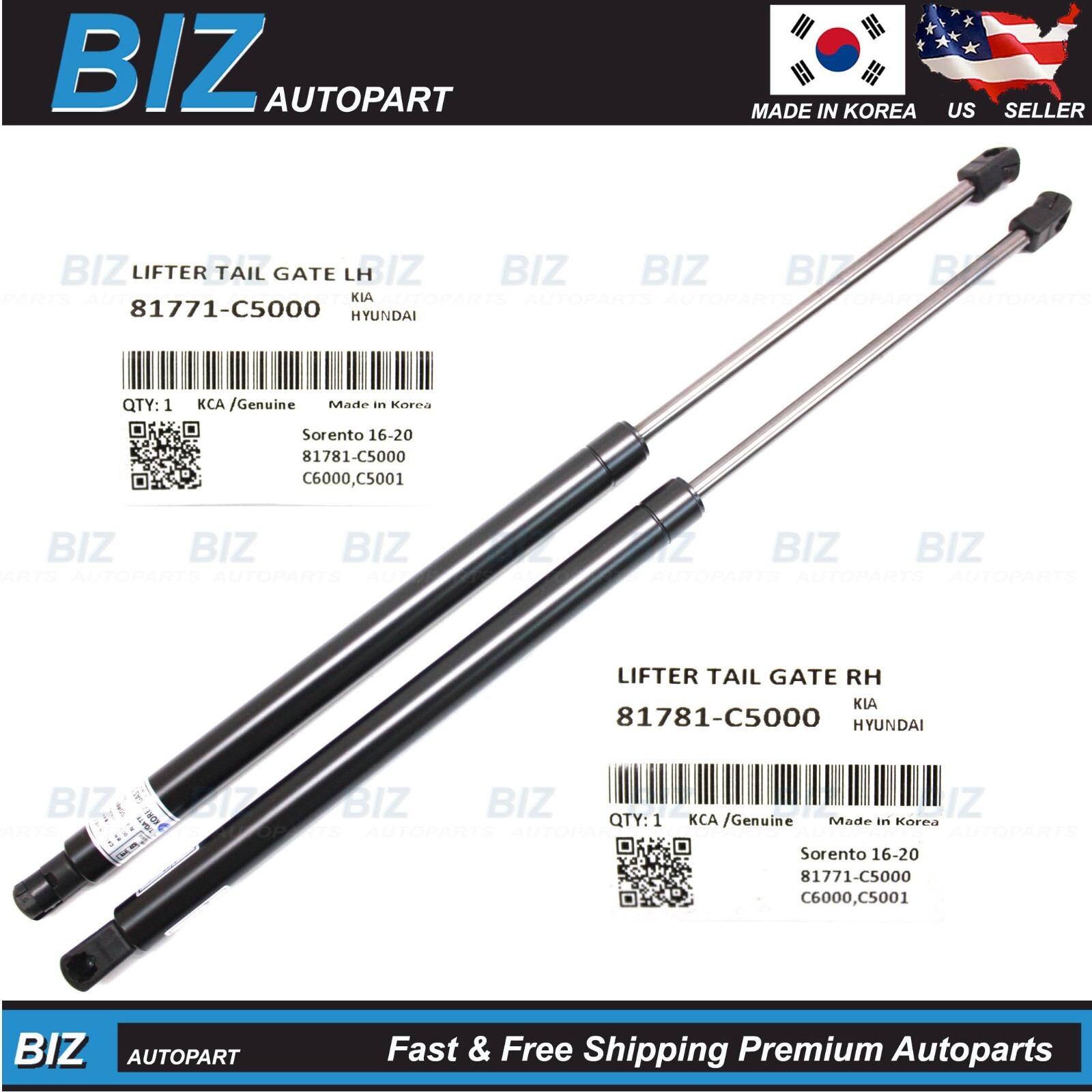 OEM Pair Tailgate Lift Struts for 2016-2020 Kia Sorento 81771-C5000 81781-C5000