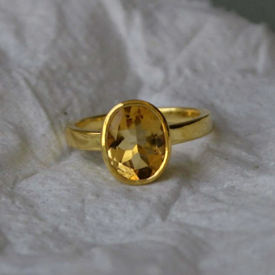 Pukhraj silver ring discount