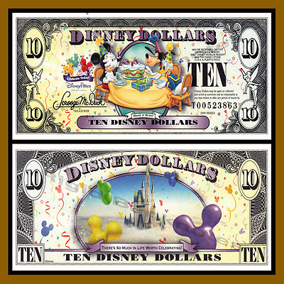 Disney Dollars セット 1ドル 5ドル 10ドル Yahoo!オークション -「5ドル 紙幣」(ディズニー) の落札相場