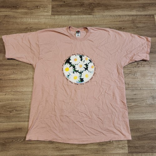 TRIPSHION DAISY PIN グラフィック Tシャツ 8colors Vintage 90s Daisy Daisies Flower Pink Circle Graphic Mens