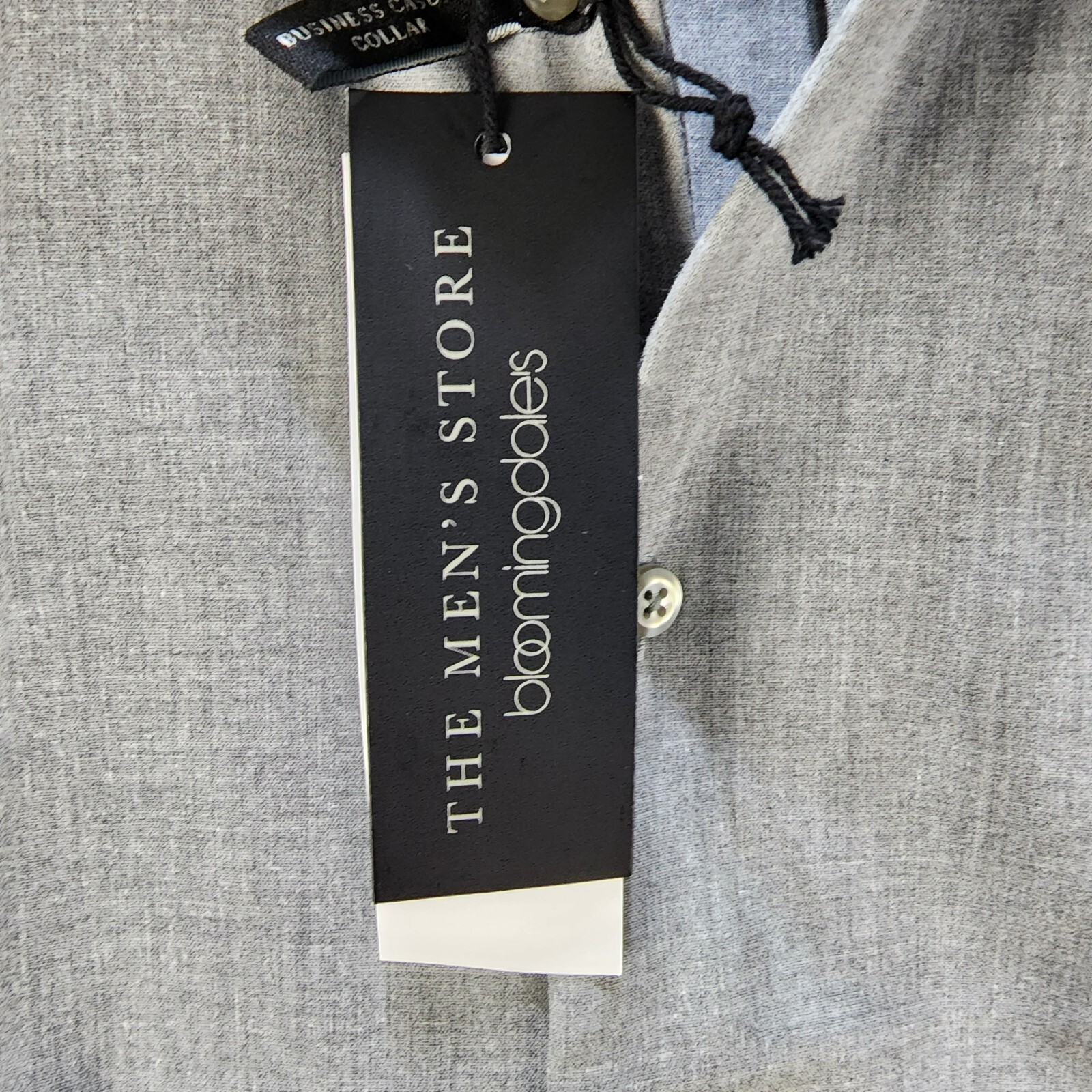 THE MEN'S STORE bloomingdale's Chambray Button-Up Shirt Men's Medium Grey L/S - Picture 6 of 12