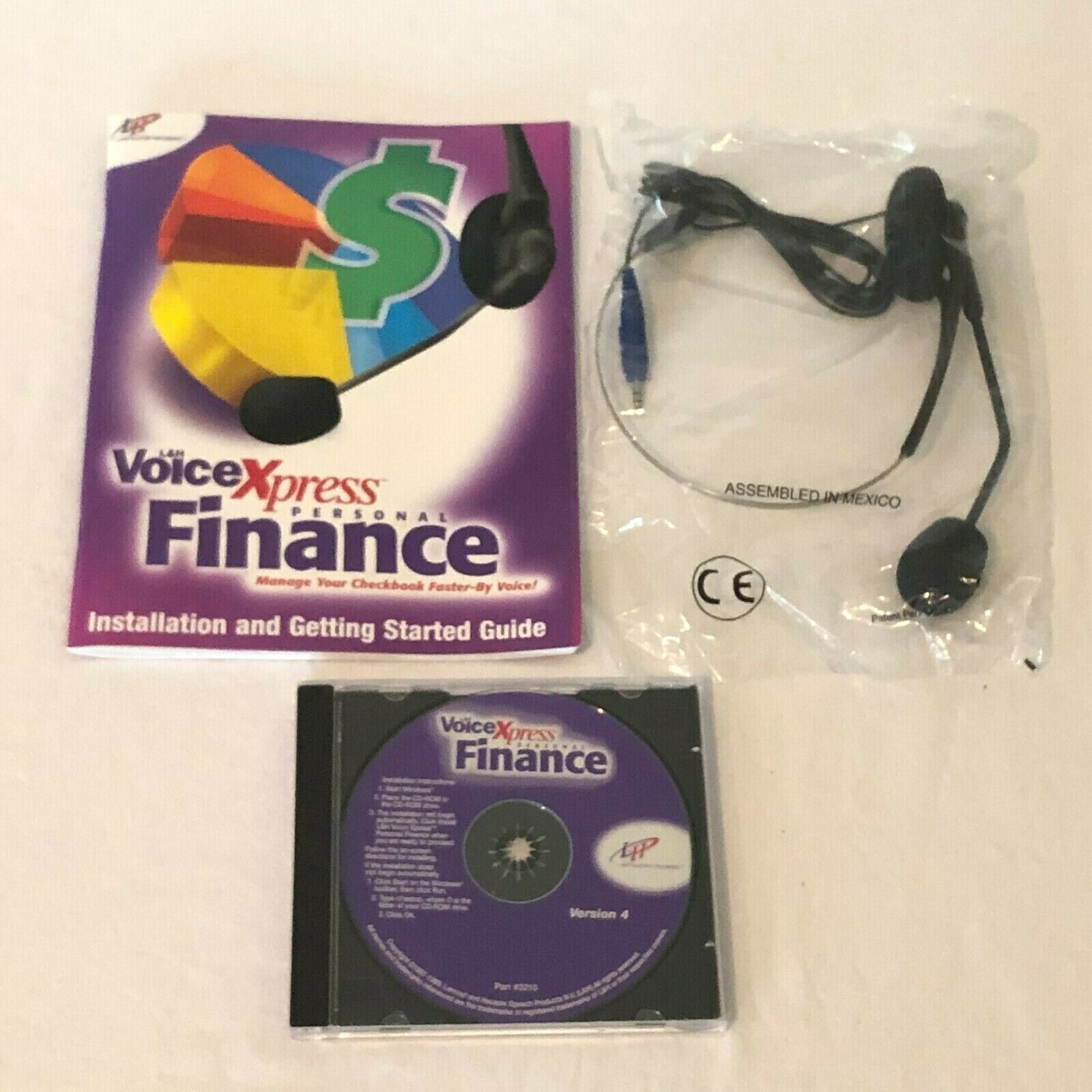 Voice Xpress Personal Finance PC Computer Software Headphone D...