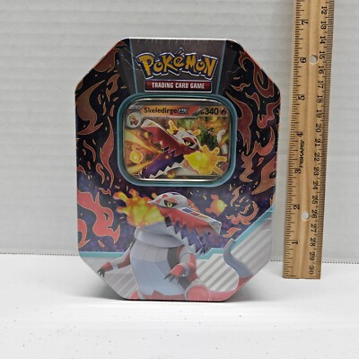 Pokemon TCG PALDEA PARTNERS TIN Scarlet & Violet Skeledirge - 4 Packs NEW Sealed