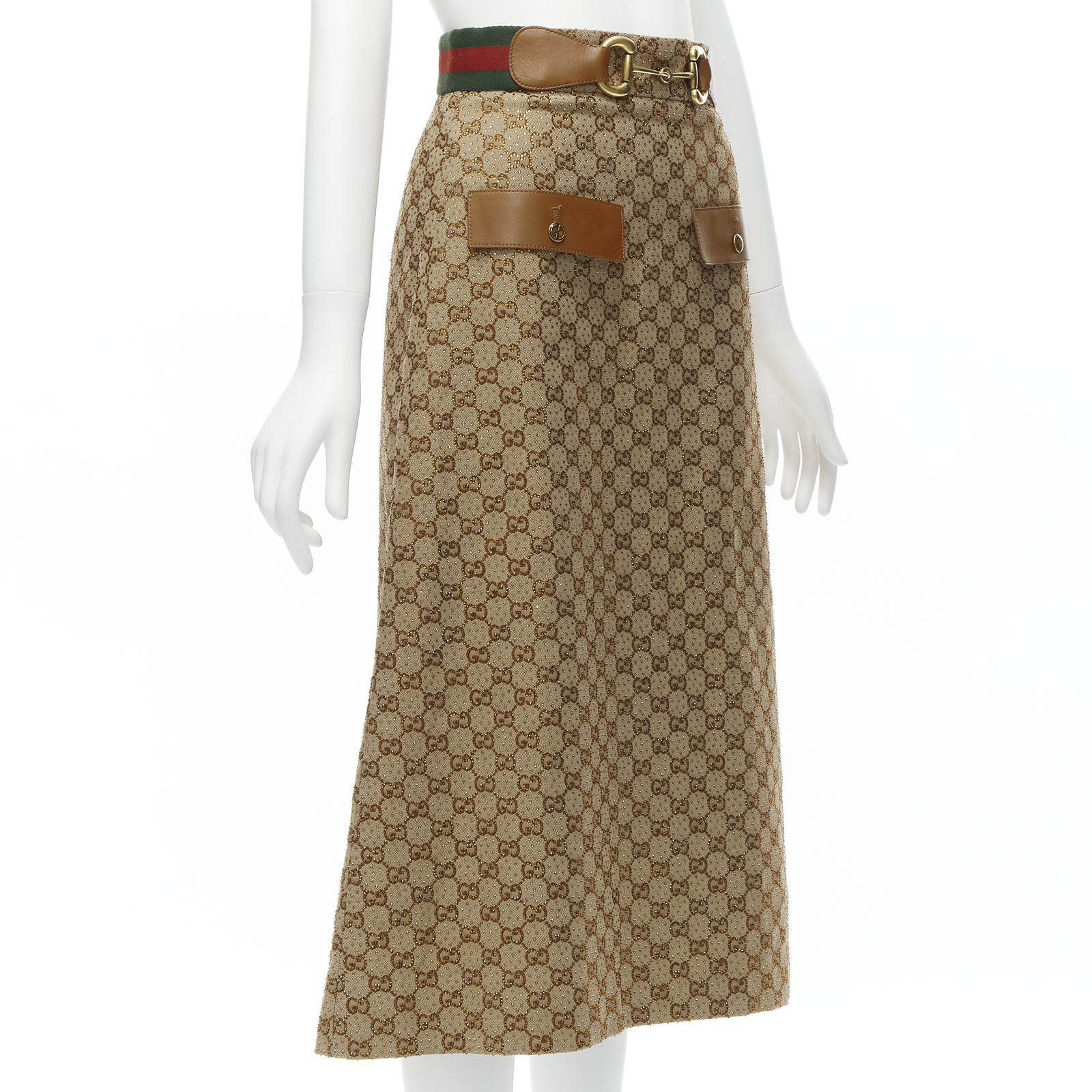 スカート GUCCI BROWN SUEDE SKIRT WITH HORSEBIT DETAIL Suede skirt with Horsebit in light brown | GUCCI® SI