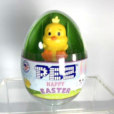 Easter Egg Mini PEZ Dispensers with Candy, Yellow Chick Exp 2027 - Sealed