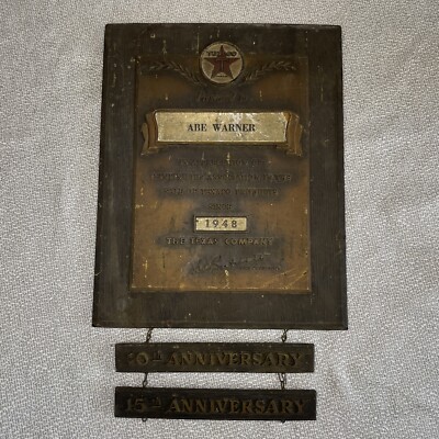 Vintage 1948 Anniversary Texaco Oil Company ID Employee Award The Texas Co