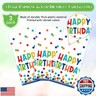 3 Pack Happy Birthday Plastic Tablecloth Decorations,Disposable Colorful Polka Dots Table Cloths,Rectangle Waterproof Table Cover for Girls Boys Birthday Baby Shower Party Decorations,54x108 Inch
