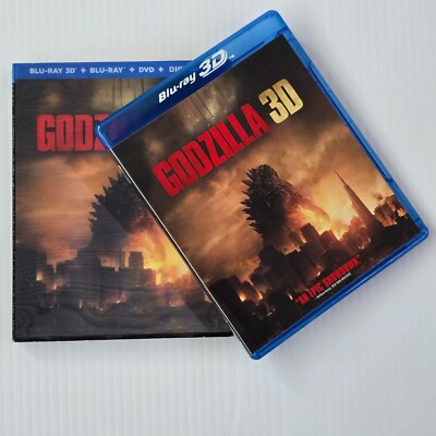 Godzilla (Blu-ray, 3D, DVD, 2014) Aaron Taylor-Johnson, Ken Watanabe, PG-13