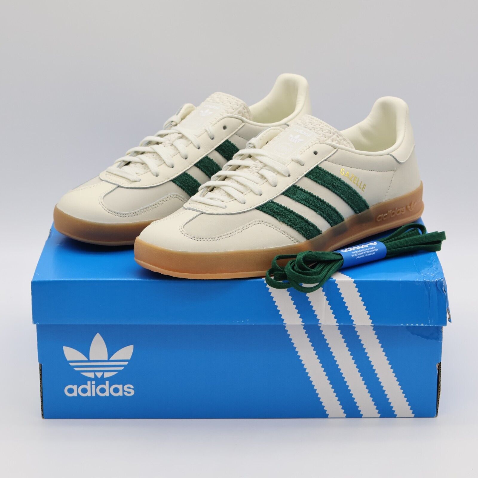 ID2567 emmi adidas Gazelle Indoor Off White Dark Green ID2567 emmi adidas Gazelle Indoor Off White Dark Green