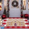 FuWeave 2 Pcs Christmas Doormats with Outdoor Rug Gingerbread Door Mat Combo Set 100% Coir Welcome Mat and 27.5