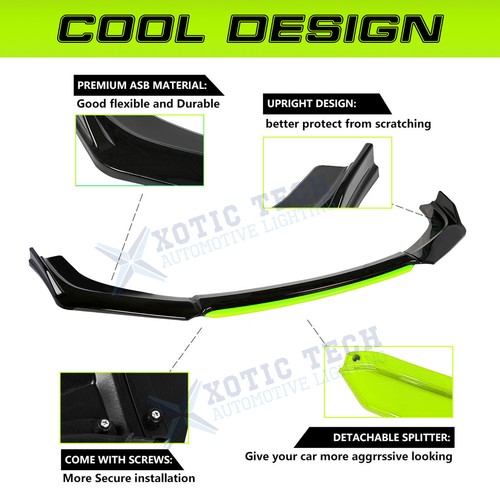 Universal Front Bumper Lip Body Kit, 4pcs Chin Spoiler Splitter for Most Cars