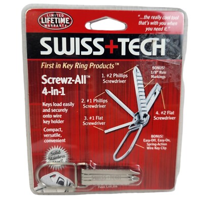 Swiss Tech  4-in-1 Multi-Tool Screwz All + Key Ring (SACSS-2)