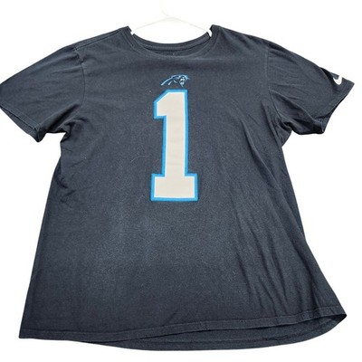 Cam Newton Carolina Panthers Black Graphic T-Shirt Mens Medium NFL No 1 Nike