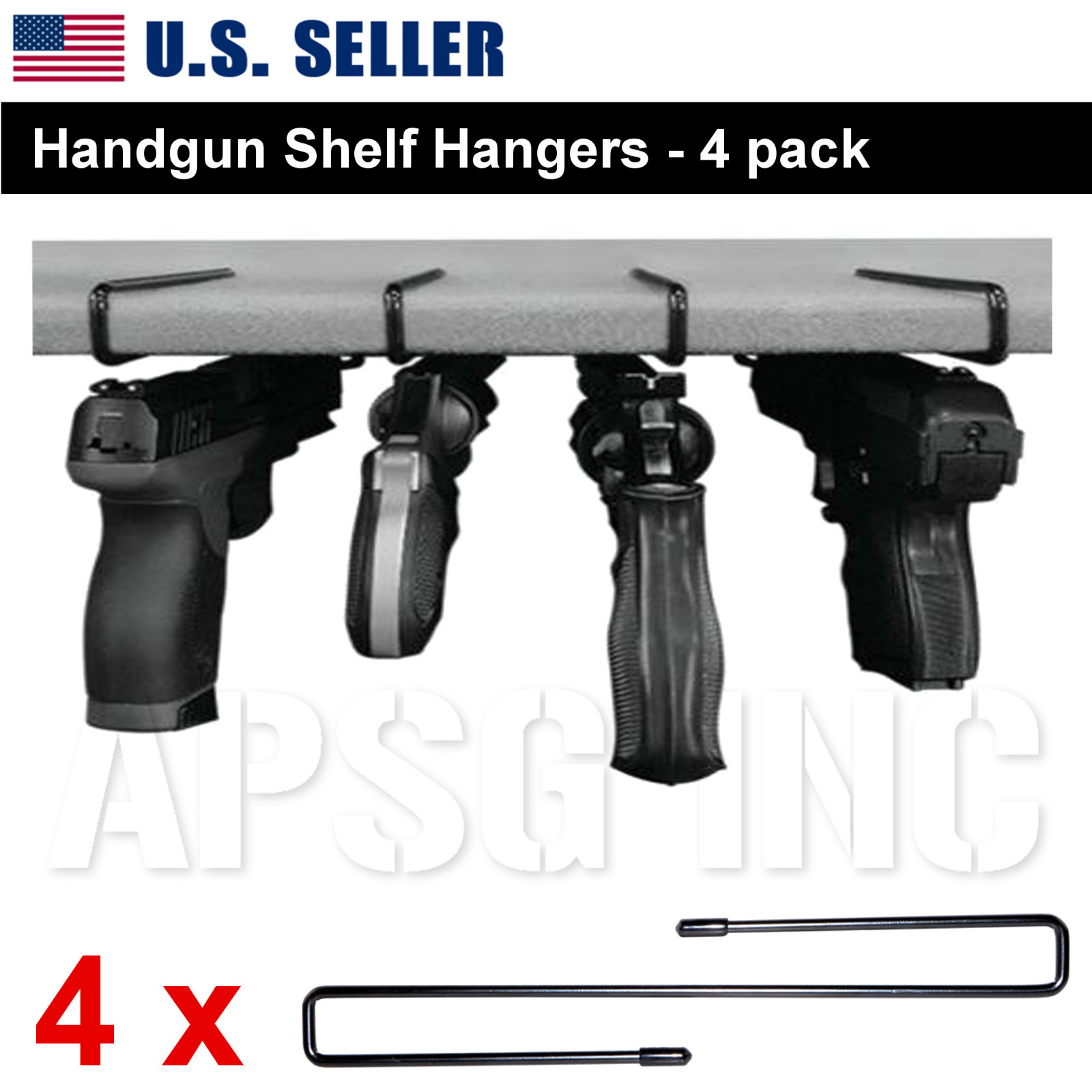 Handgun Shelf Hanger Pistol Holder Safety Rack Storage Cabinet