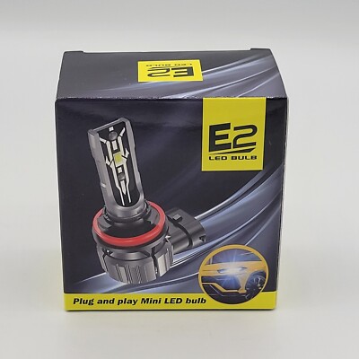 2 Piece E2 Plug And Play Mini LED Headlight Bulb H11 6000K Pair
