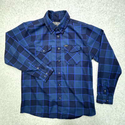 Dixxon Flannel Shirt Men's Large Blue Plaid Form And Function Limited Edition