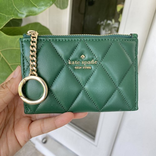 Kate Spade Carey Small Card Holder Smooth Quilted Leather