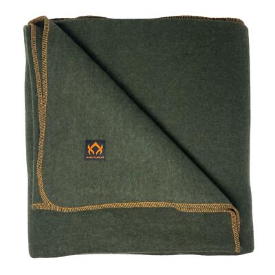 Arcturus Wool Blanket - 4.5 lbs, Warm, Washable, 64'' x 88'' (Olive Green)