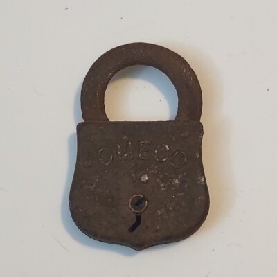 Vintage Omeco Padlock no key - Rough And Rare Great Look 