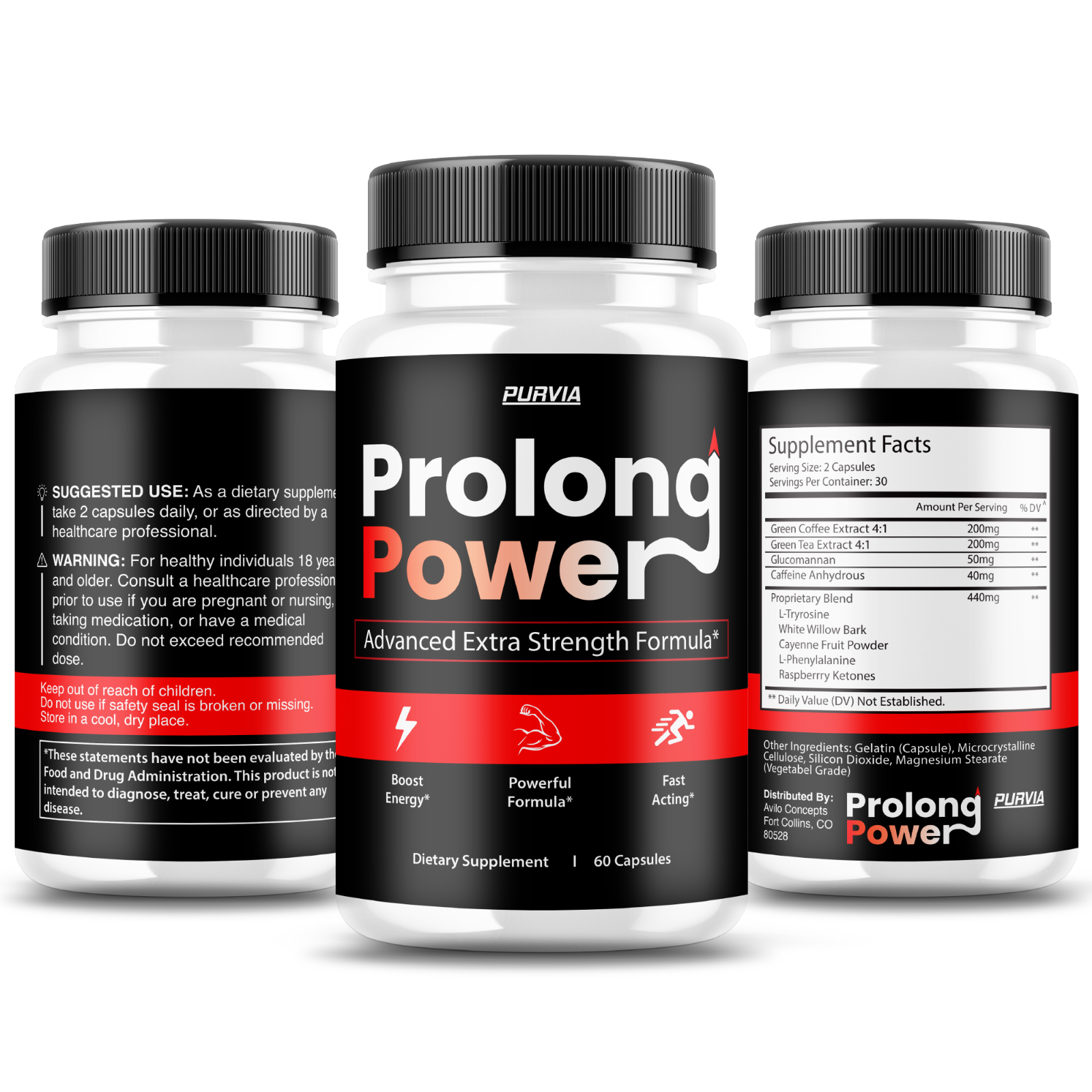 (2 Pack) Prolong Power Pills for Men Supplement Prolong Capsules Pro Long Power