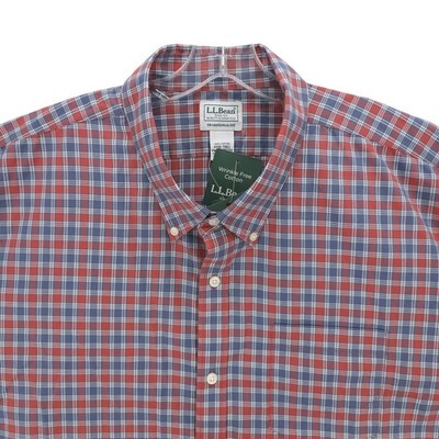 NWT LL BEAN Wrinkle-Free Kennebunk Sport Shirt Check Traditional Fit XXXL TALL