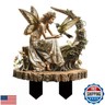 ANNUOZE Fairy Garden Stake Decor, Acrylic 2D Garden Fairy Decoration, Fairy Garden Accessories for Outdoor Indoor Yard Lawn Pot Plants (Flower Fairy with Hummingbird)