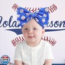 ONENINEDREAM 7'' Large Baseball Baby Girl Bows Soft Nylon High Stretchy Headbands for Girl Blue Tied Hairbands with Bows Hair Accessories for Infant Newborn