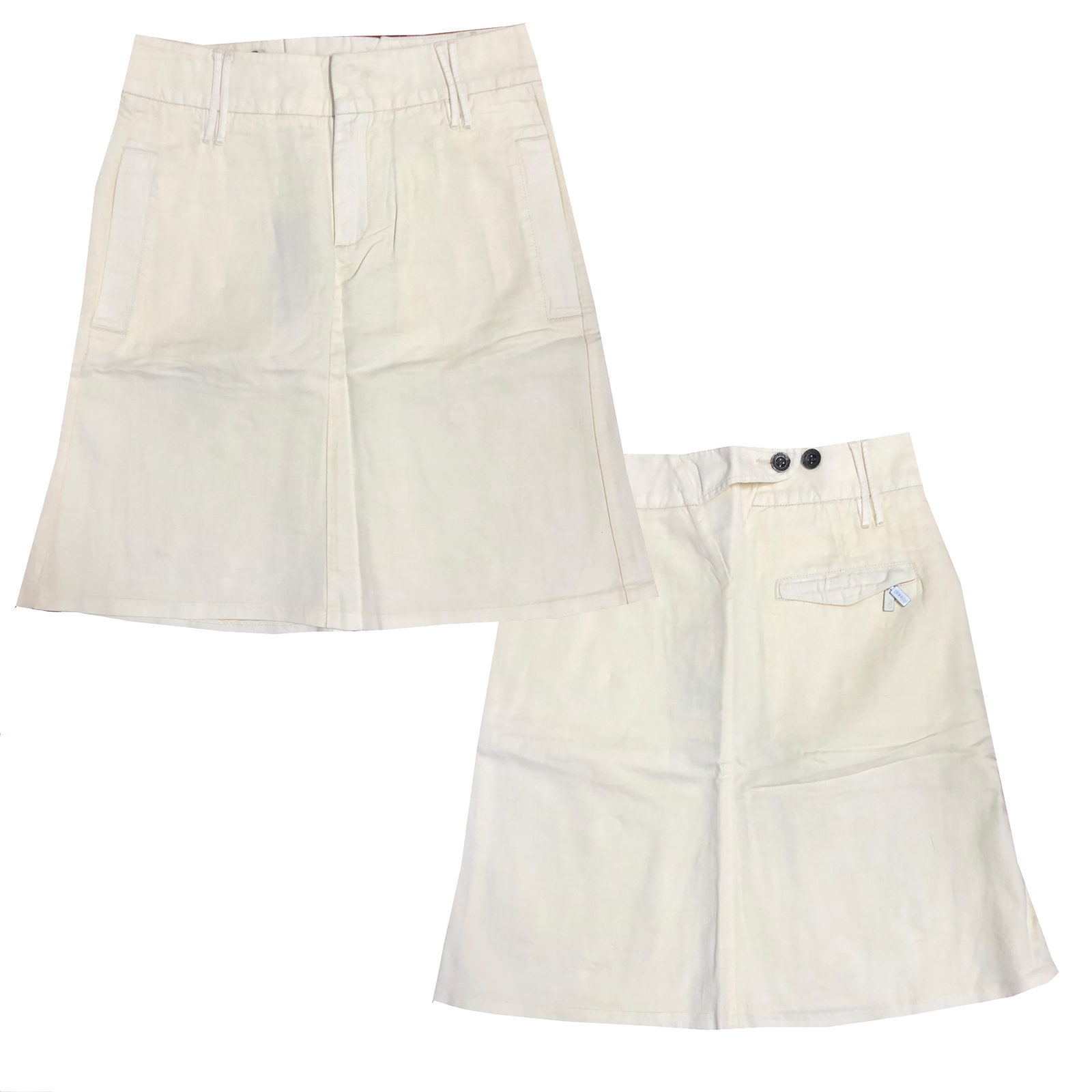 DIESEL Damen Rock Knielang Vanille Gr. W26 NEU