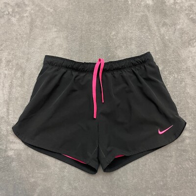 Nike Running Shorts Womens Size Small Dri-Fit Flex 2 n 1 Training Black and Pink