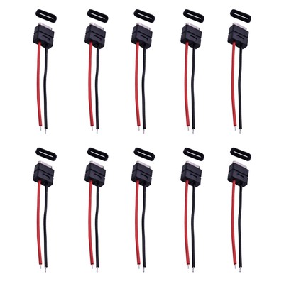 10PCS Waterproof 2PIN TYPE-C Female Socket High Precision Solder Joint Fitting
