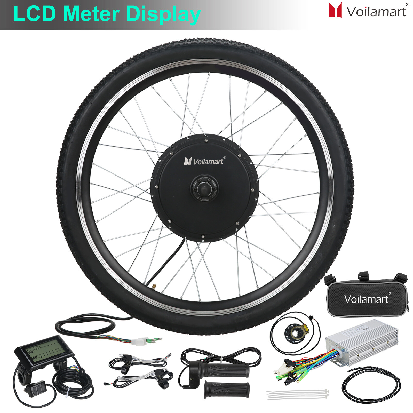 Motor Conversion Kit 1000w Lcd Front Wheel Ebike
