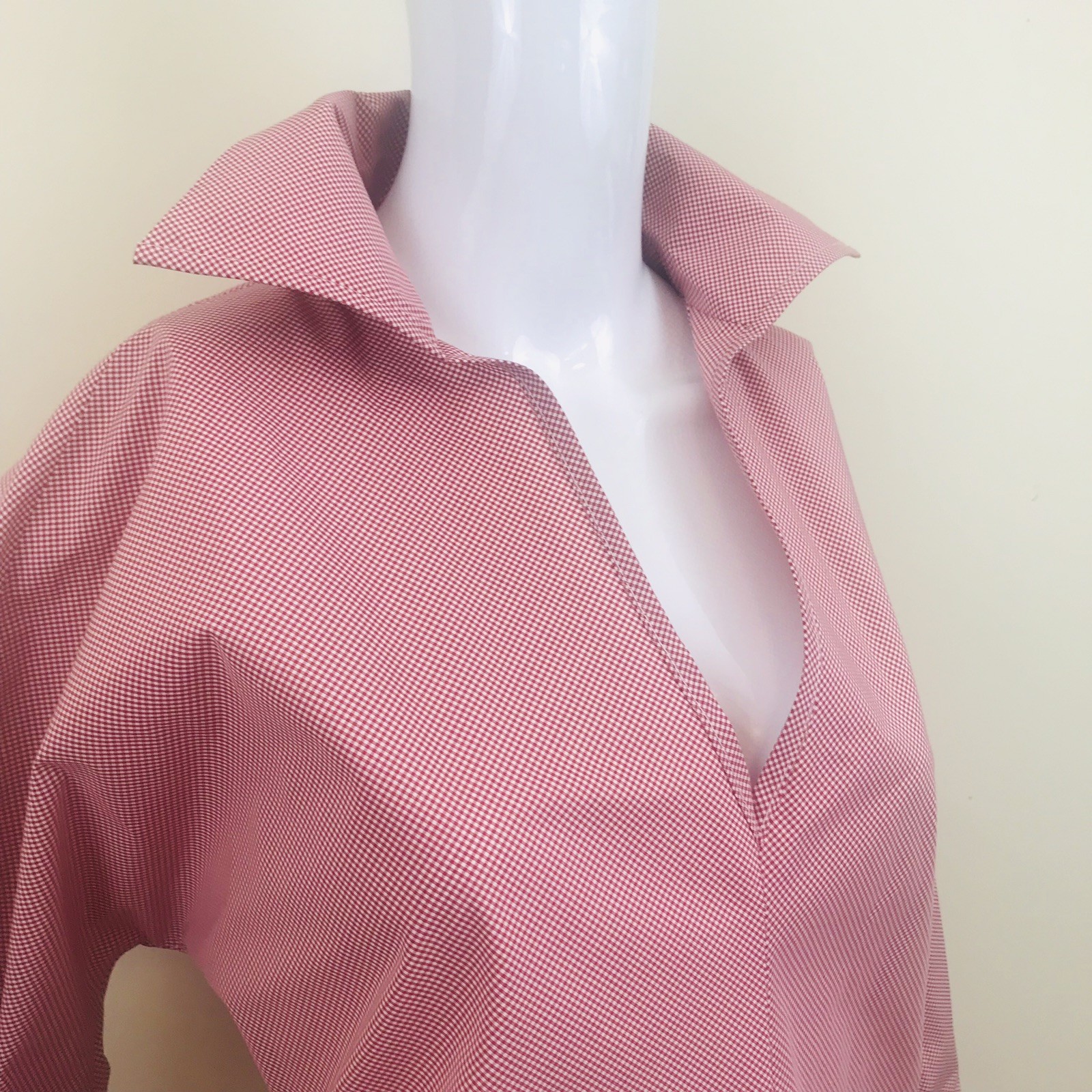 Yeohlee Designer Womens Suit Top and Skirt Size 12 Red White Cotton Blend Print