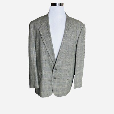 Pierre Balmain Men s 46R Green Beige Silk Wool 2 Button Blazer NWOT
