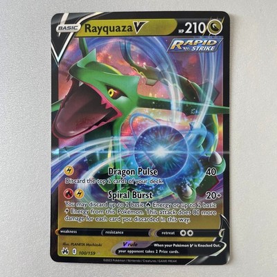 Pokémon Crown Zenith #100 Rayquaza V Full Art Holo Ultra Rare