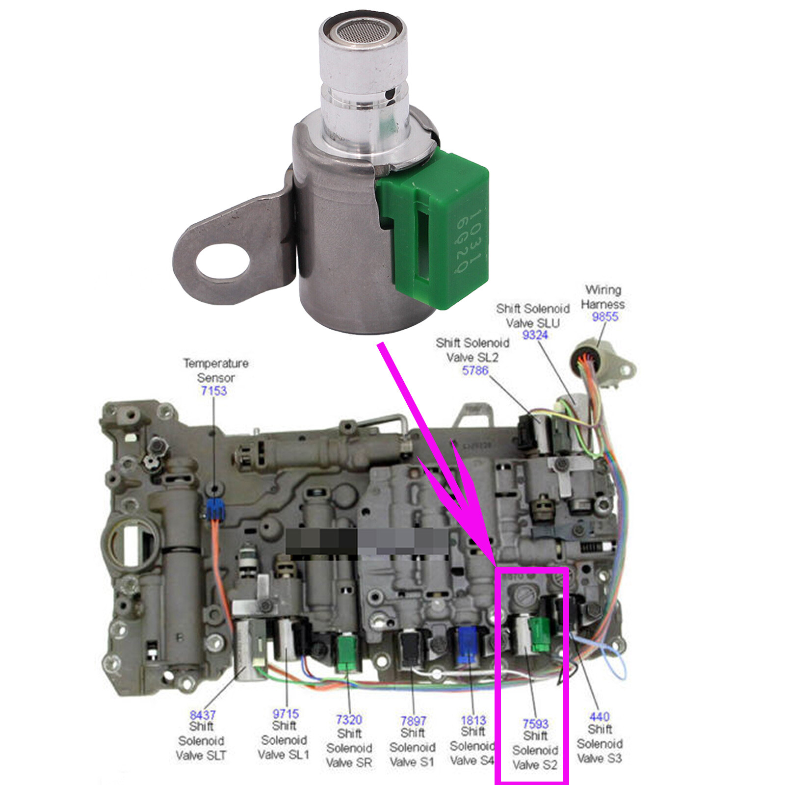 OEM Trans S2 Shift Solenoid 35240-50040 for Toyota Lexus