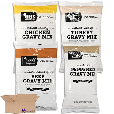 Instant Gravy Mix Variety Pack |  Beef, Chicken, Peppered, & Turkey | Ounce |