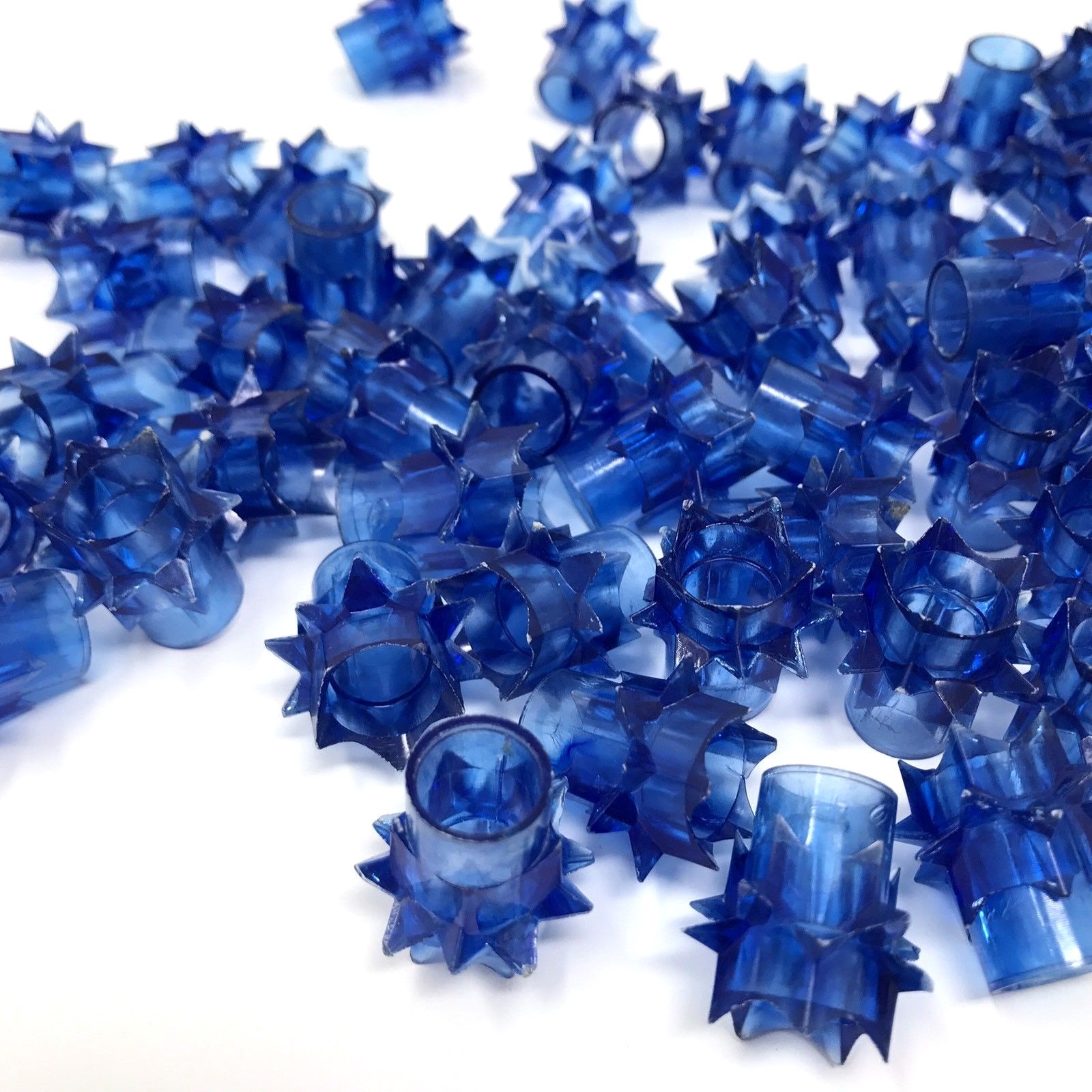 VINTAGE STARBURST ATOMIC STAR CHRISTMAS LIGHT COVERS REFLECTORS IN BLUE - 60