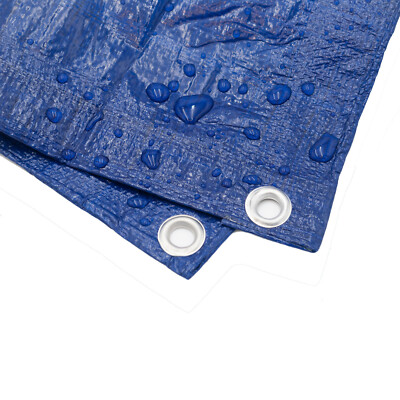 18' x 18' Blue Poly Tarp 2.9 OZ. Economy Lightweight Waterproof Cover